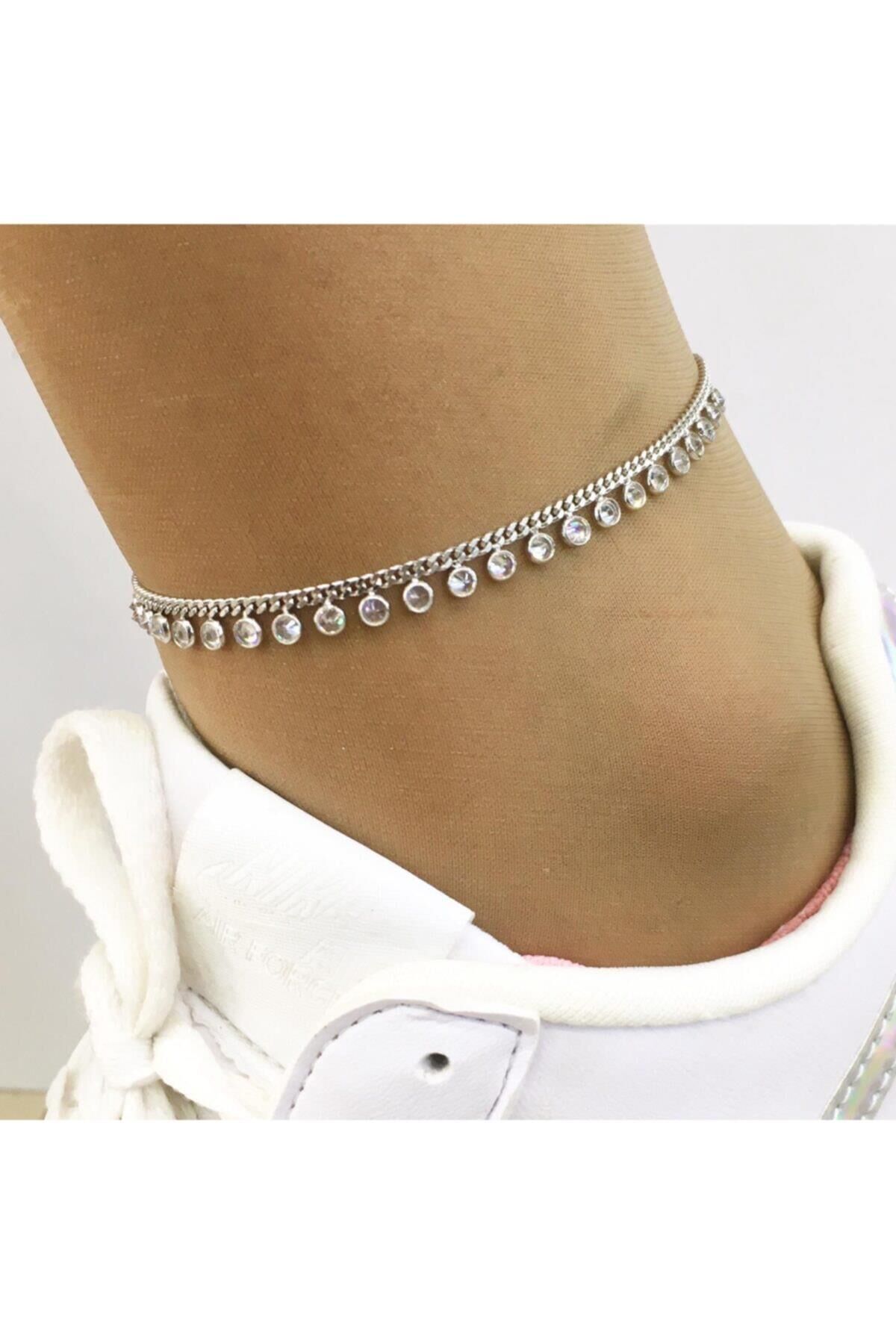 Gümüş Beyaz Zirkon Taşlı Tiffany Halhal