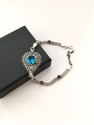 GÜMÜŞ AKUMARİN TAŞLI TELKARİ BİLEKLİK