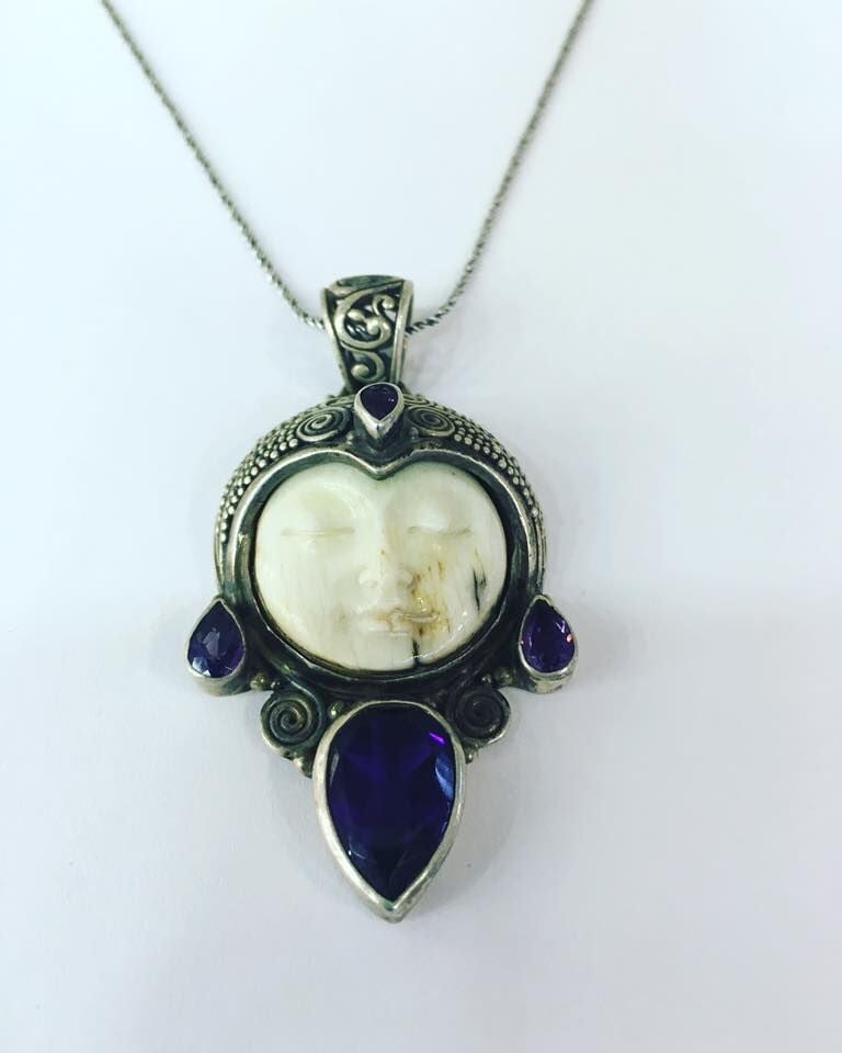 925  GÜMÜŞ PARVATİ ŞİVA SEDEF TAŞLI KOLYE