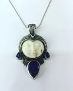 925  GÜMÜŞ PARVATİ ŞİVA SEDEF TAŞLI KOLYE