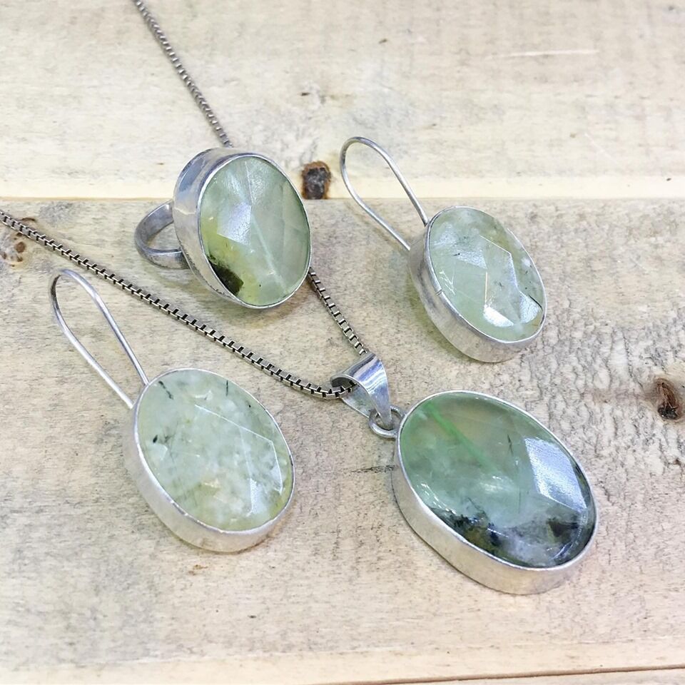 925 AYAR GÜMÜŞ KUVARS TAŞLI SET