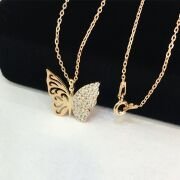 GÜMÜŞ ROSE ZİRKON TAŞLI KELEBEK KOLYE