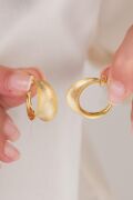 925 Ayar Gümüş 20 mm Altın Gold Mat Kaplama Şarnel HALKA  KÜPE