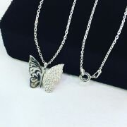 GÜMÜŞ ZİRKON TAŞLI KELEBEK KOLYE