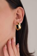 925 Ayar Gümüş 20 mm Altın Gold Kaplama Şarnel HALKA  KÜPE