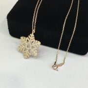 925 GÜMÜŞ KAR TANESİ ROSE KOLYE