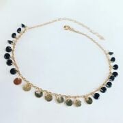 Gümüş Rose Siyah Zirkon Taşlı Pullu Halhal