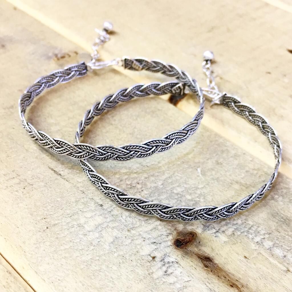 925 GÜMÜŞ  MARDİN HASIRI EL İŞİ ÖRGÜ BİLEZİK