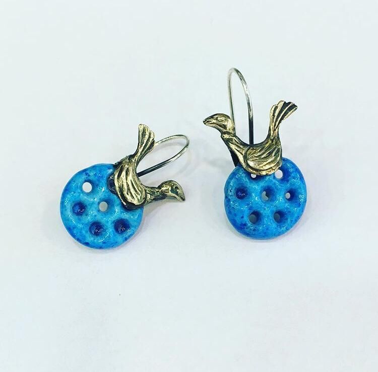 925 GÜMÜŞ SÜRYANİ NAZAR BONCUKLU YEDİ GÖZLÜ KUŞLU KÜPE