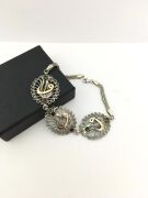 GÜMÜŞ VAV KÖK YAKUT VE ZÜMRÜT TAŞLI BİLEKLİK