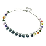 Gümüş Renkli Zirkon Taşlı Ve Pullu Halhal