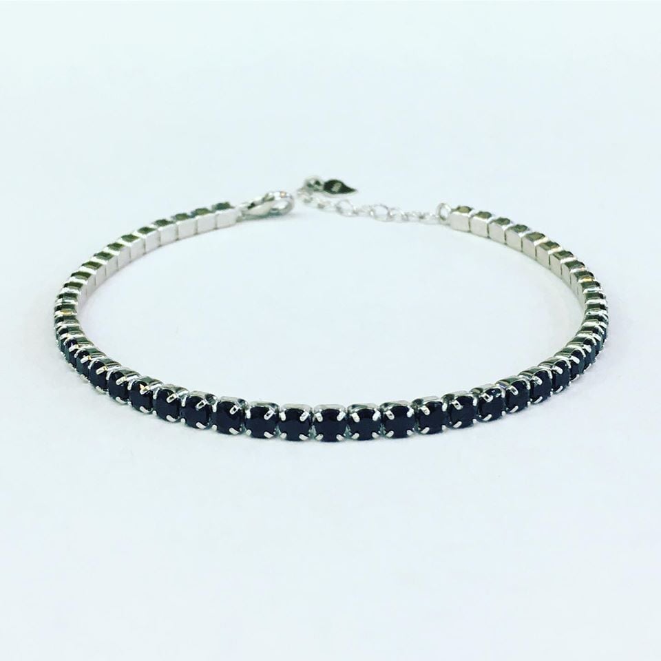 GÜMÜŞ SİYAH ZİRKON TAŞLI SU YOLU BİLEKLİK