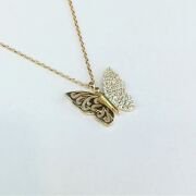 925 AYAR GÜMÜŞ ROSE BRONZ RENK KELEBEK KOLYE