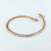 GÜMÜŞ ROSE BRONZ RENK ZİRKON TAŞLI SU YOLU BİLEKLİK