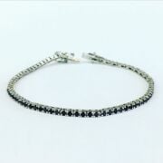 GÜMÜŞ SİYAH ZİRKON TAŞLI SU YOLU BİLEKLİK