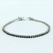 GÜMÜŞ SİYAH ZİRKON TAŞLI SU YOLU BİLEKLİK