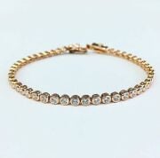 GÜMÜŞ ROSE BRONZ RENK ZİRKON TAŞLI SU YOLU BİLEKLİK