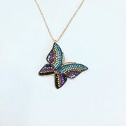 925 AYAR GÜMÜŞ ROSE RENKLİ ZİRKON TAŞLI KELEBEK KOLYE