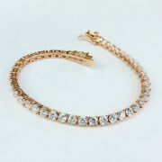 GÜMÜŞ ROSE BRONZ RENK ZİRKON TAŞLI SU YOLU BİLEKLİK