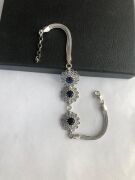 GÜMÜŞ TELKARİ KÖK SAFİR TAŞLI BİLEKLİK