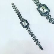 GÜMÜŞ MARKAZİT TAŞLI KARE SAAT