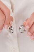 18 mm GÜMÜŞ Bombeli Yarım Halka Şarnel KÜPE