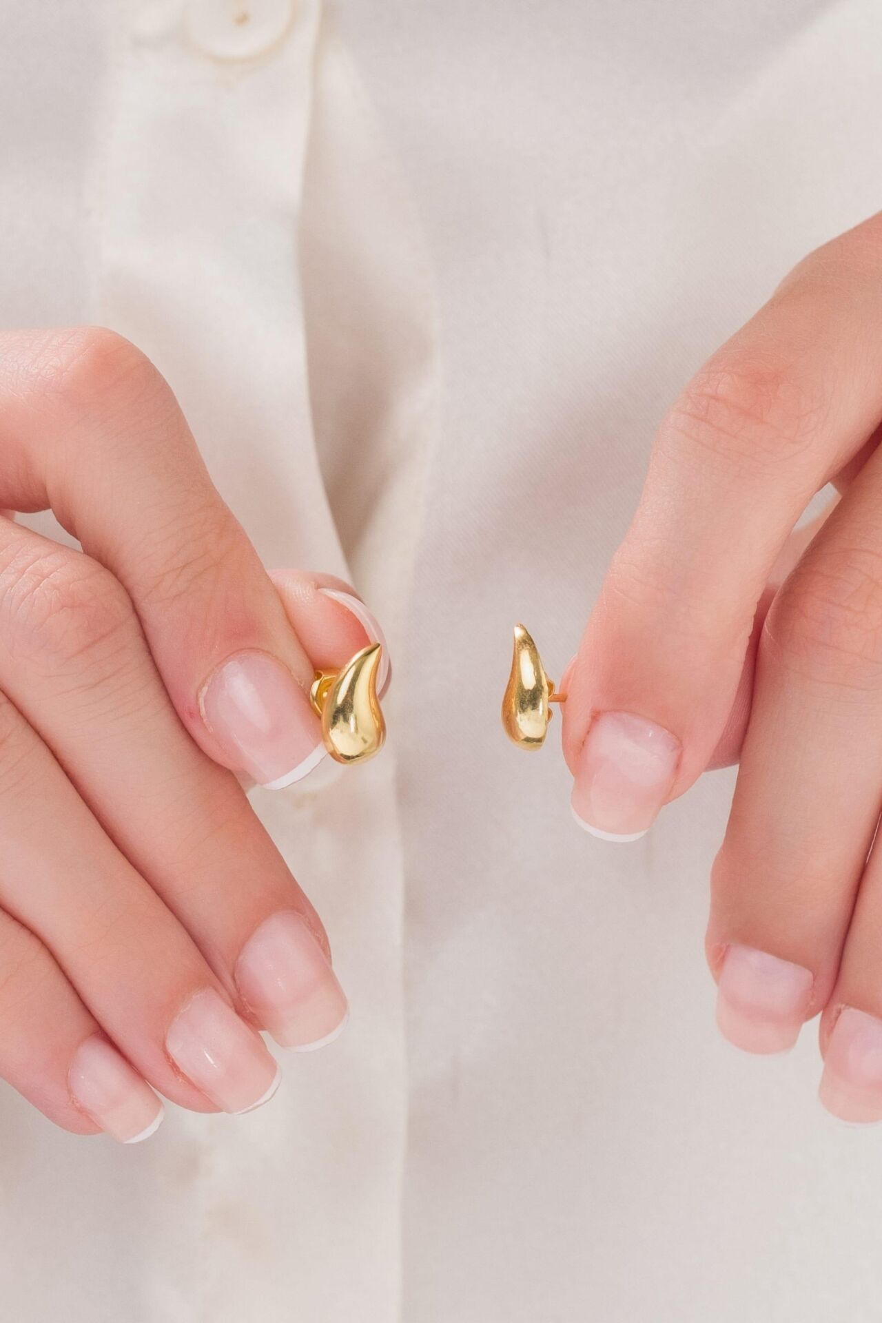 925 Ayar Gümüş Altın Kaplama Göz Yaşı Damlası  KÜPE