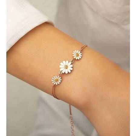 GÜMÜŞ ROSE BRONZ RENK PAPATYA BİLEKLİK