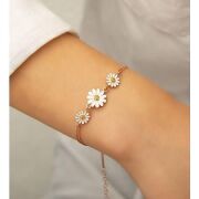 GÜMÜŞ ROSE BRONZ RENK PAPATYA BİLEKLİK