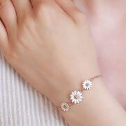 GÜMÜŞ ROSE BRONZ RENK PAPATYA BİLEKLİK