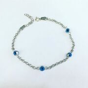 GÜMÜŞ NAZAR BONCUKLU GÖZ BİLEKLİK