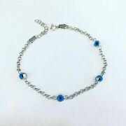 GÜMÜŞ NAZAR BONCUKLU GÖZ BİLEKLİK