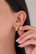17 mm GÜMÜŞ Altın Gold Kaplama Halka Şarnel KÜPE