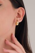 17 mm GÜMÜŞ Altın Gold Kaplama Halka Şarnel KÜPE
