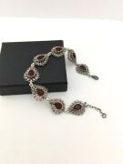 GÜMÜŞ KÖK YAKUT TAŞLI TELKARİ BİLEKLİK