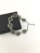 GÜMÜŞ ZİRKON TAŞLI  TELKARİ DAMLA BİLEKLİK