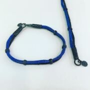 GÜMÜŞ KOYU MAVİ VE  SİYAH KAZAZİYE  EL İŞİ UNİSEX BİLEKLİK