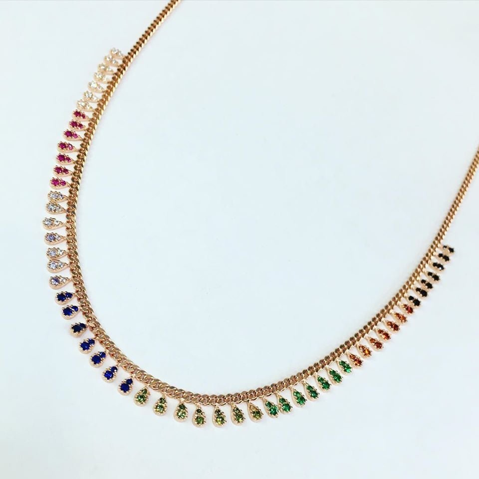 GÜMÜŞ ROSE BRONZ RENKLİ ZİRKON TAŞLI KOLYE