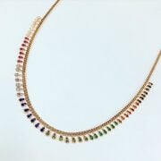 GÜMÜŞ ROSE BRONZ RENKLİ ZİRKON TAŞLI KOLYE