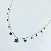 GÜMÜŞ SIRALI  YILDIZ KOLYE