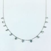 GÜMÜŞ ZİRKON TAŞLI SIRALI  KOLYE