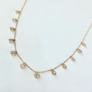 GÜMÜŞ ROSE BRONZ RENK ZİRKON TAŞLI SIRALI KOLYE