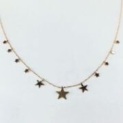 GÜMÜŞ ROSE BRONZ RENK  YILDIZ KOLYE