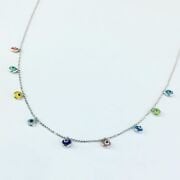 GÜMÜŞ RENKLİ NAZAR BONCUKLU KOLYE