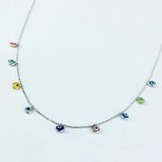 GÜMÜŞ RENKLİ NAZAR BONCUKLU KOLYE