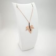 925 AYAR GÜMÜŞ ROSE ÇINAR YAPRAĞI KOLYE