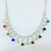 GÜMÜŞ RENKLİ TAŞLI TEK SIRA KİŞNİŞ KOLYE