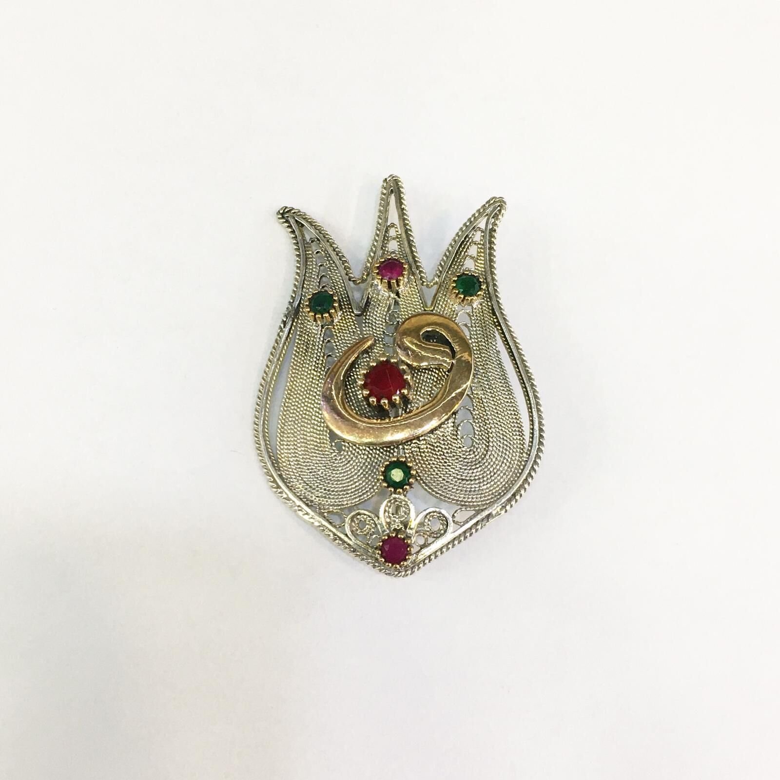 Gümüş Telkari Lale Broş