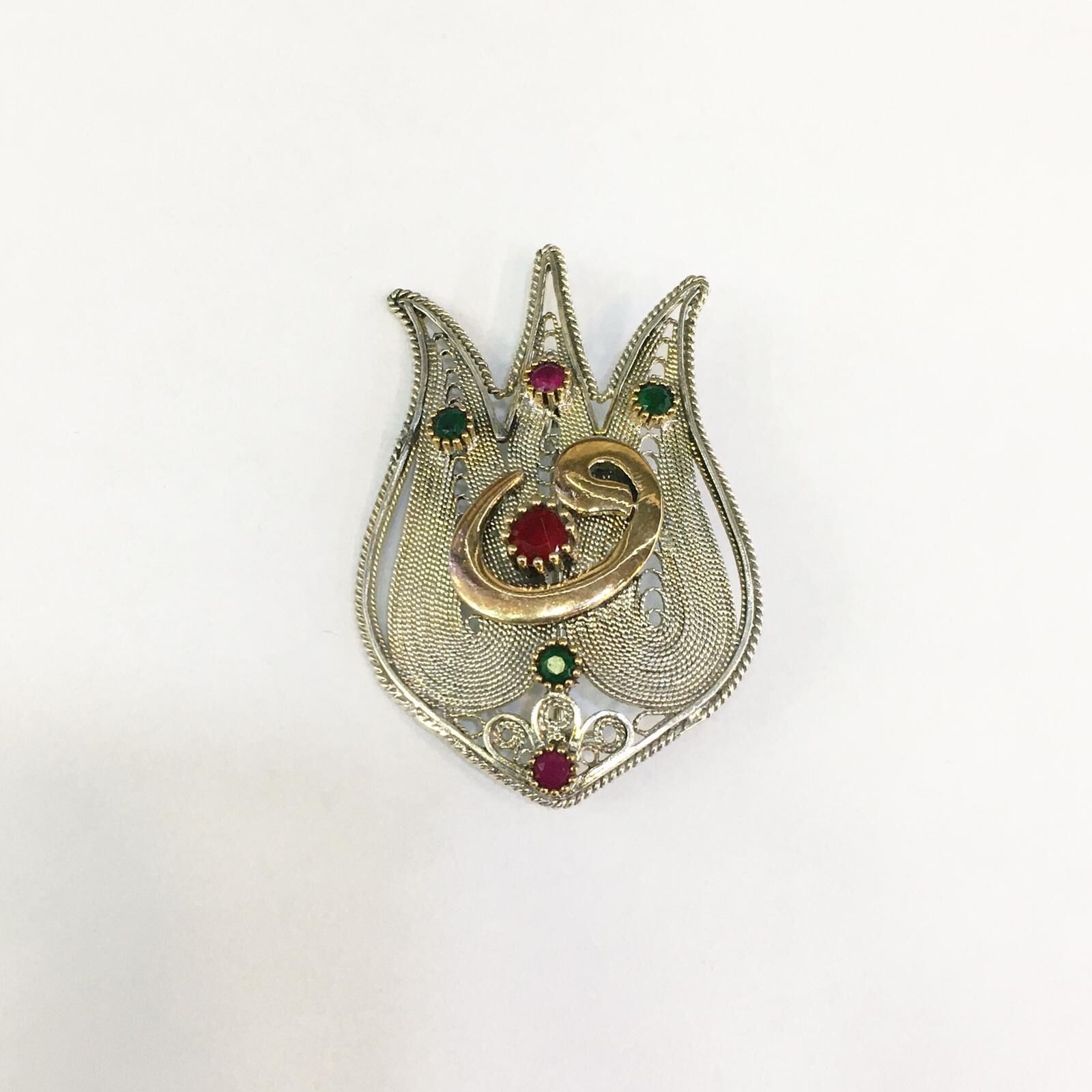 Gümüş Telkari Lale Broş