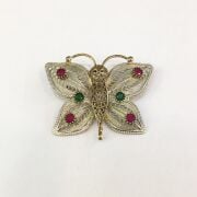 Telkari Kelebek Gümüş Broş